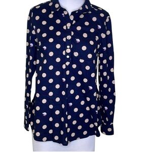 Gap Maternity Fitted Boyfriend Polka Dotted Fox Top Size S